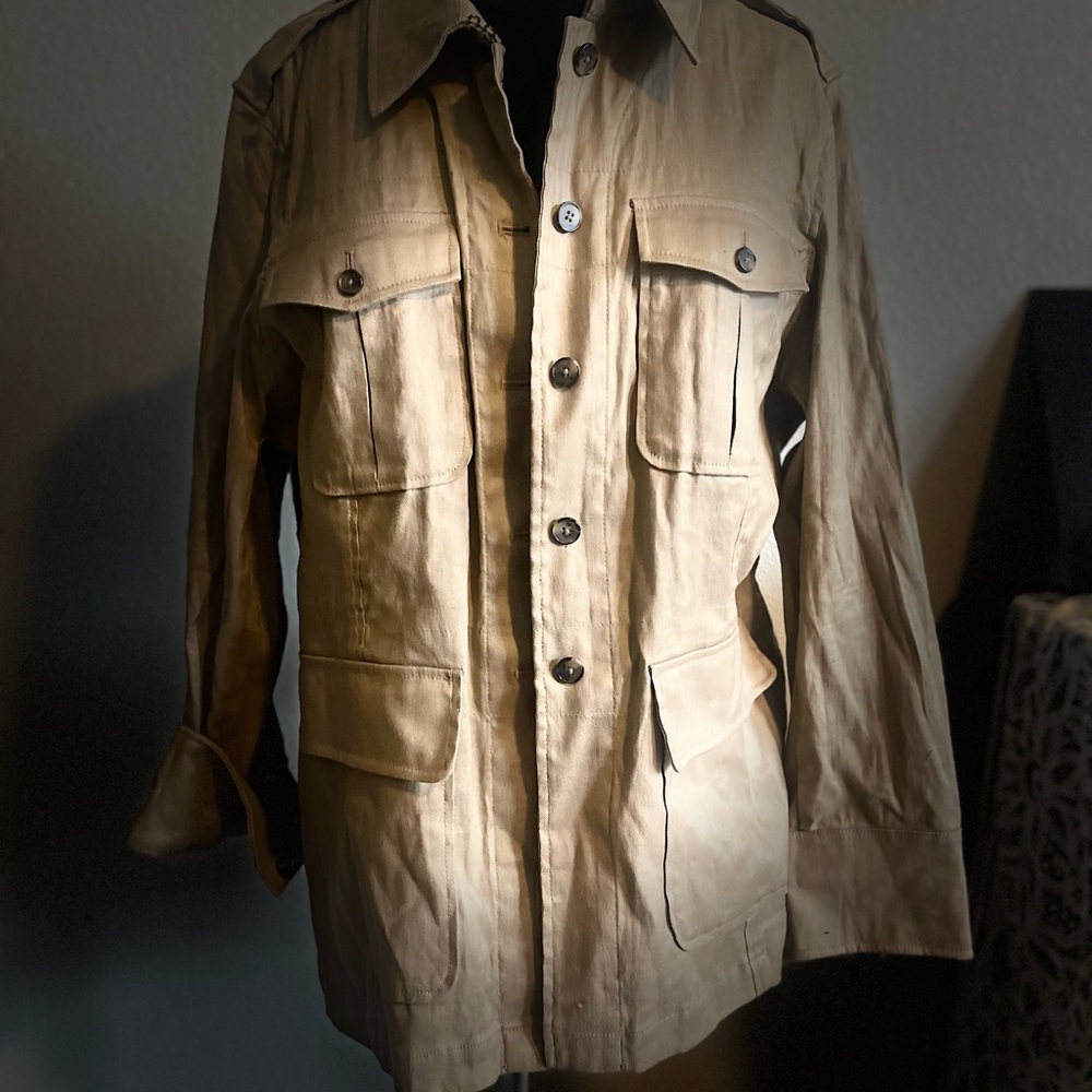 Tan Linen Banana Republic Jacket.. casual and fun